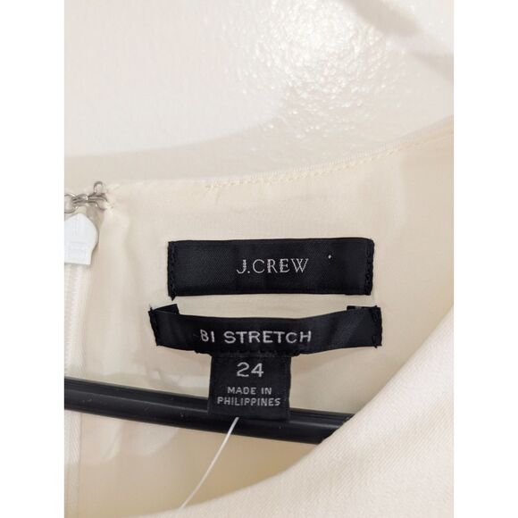 NWT J.Crew Ivory Stretch Sheath Dress 24 Plus Size White Quiet Luxury Minimalist - Picture 5 of 6